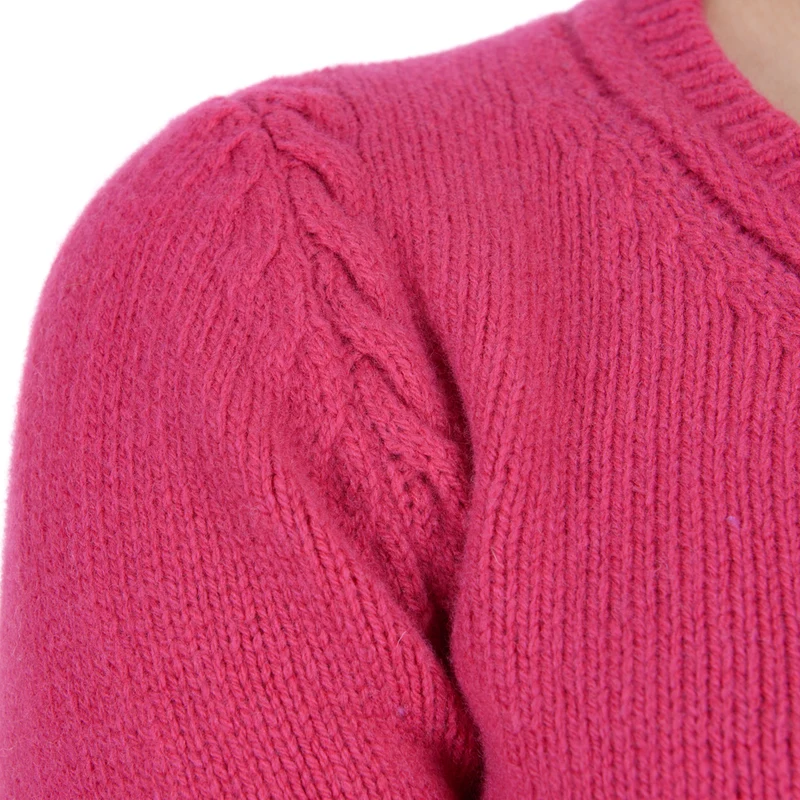 Damen Rundhalspullover in wild rose