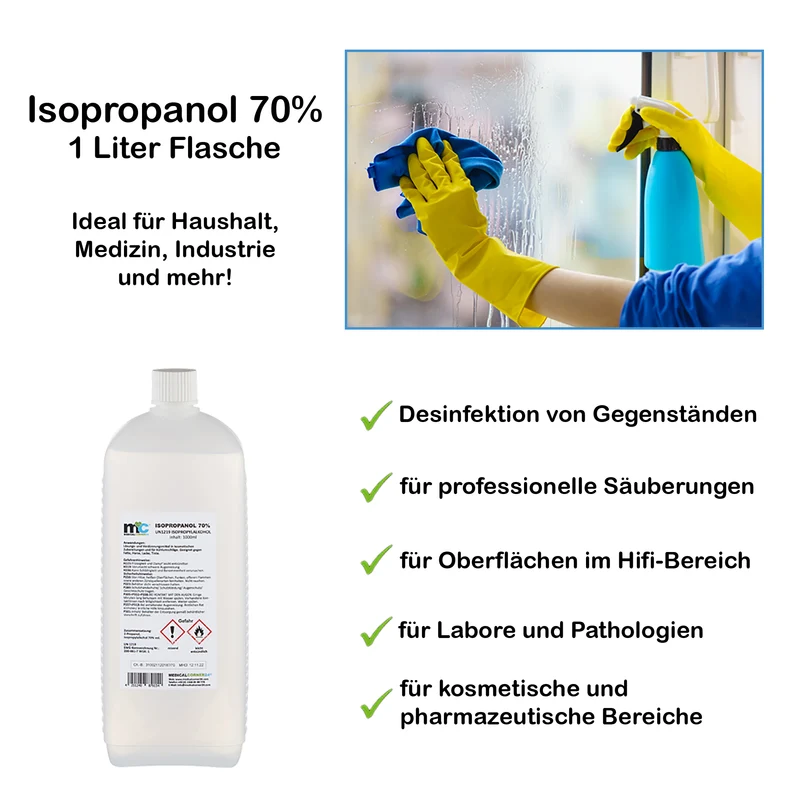 Isopropanol 70 %, Isopropylalkohol Reinigung, 12x1 Liter