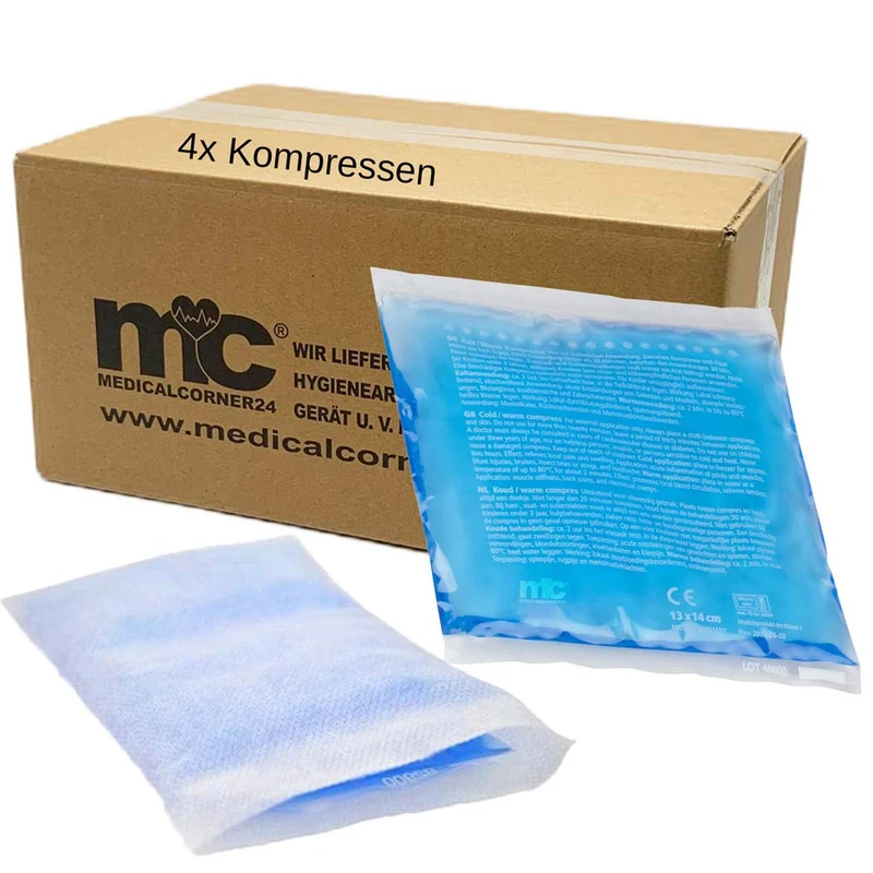 Kalt Warm Kompressen, Gel, mit 4 Vliesstoffhüllen, 13 x 14 cm, 4 Stück