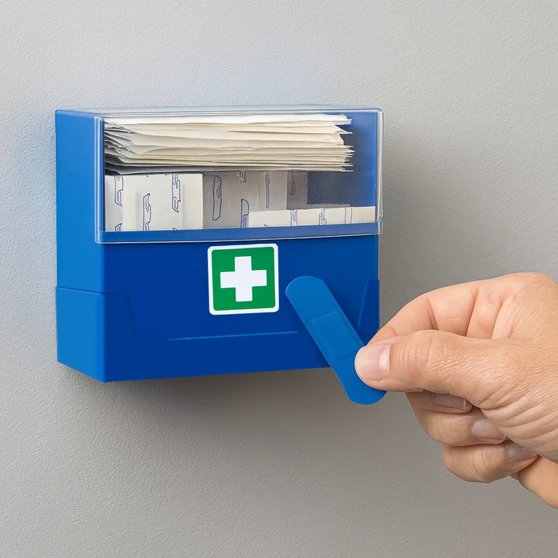 MC24 Pflasterbox, befüllt mit 90 detektierbaren Pflastern, blau