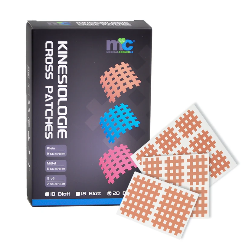 Medicalcorner24 Gittertapes – Cross Patches 18 Bögen in 3 Größen, beige