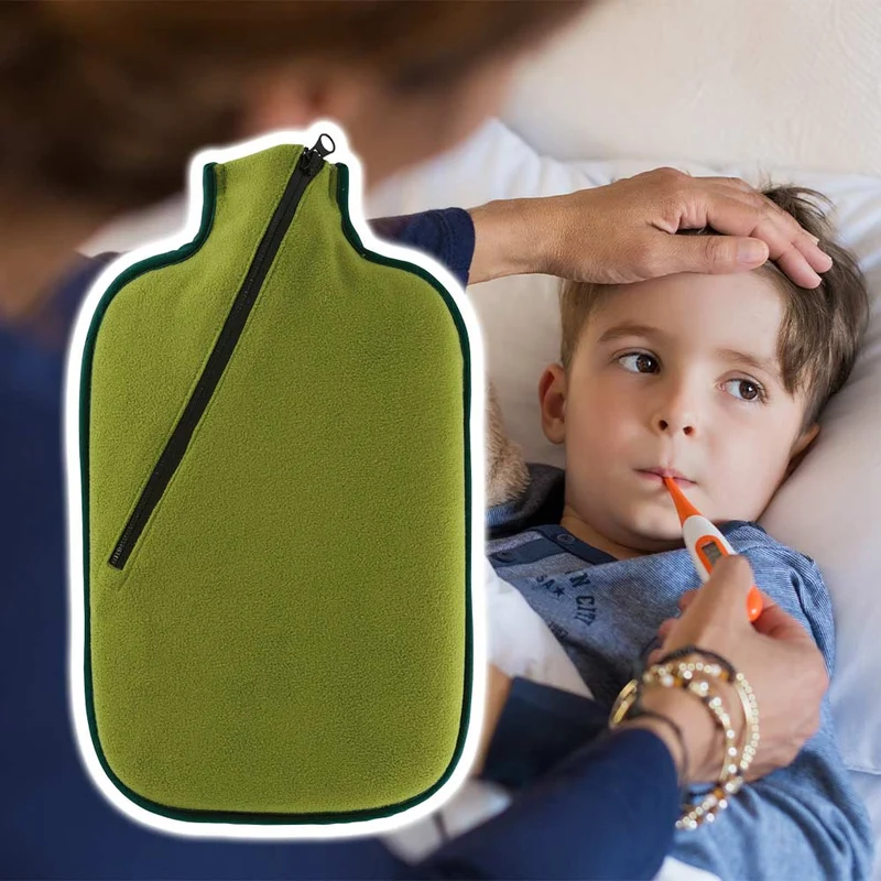 Hugo Frosch Öko Wärmflasche 2,0 L, Softshell, Bambus