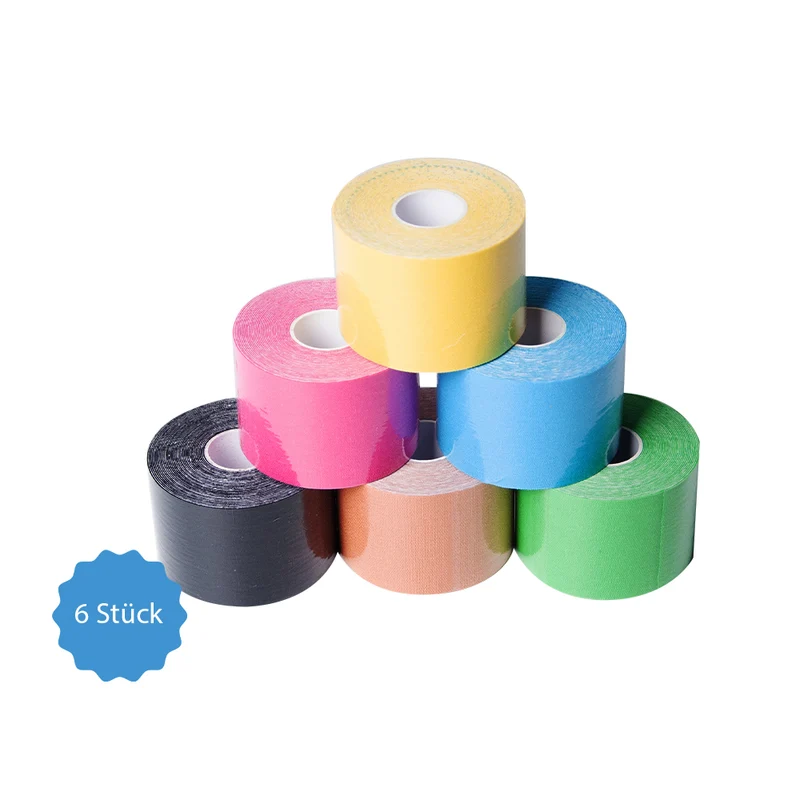 Medicalcorner24 Power Kinesiologie Tape, 5 cm x 5 m, 6 Rollen in 6 verschiedenen Farben