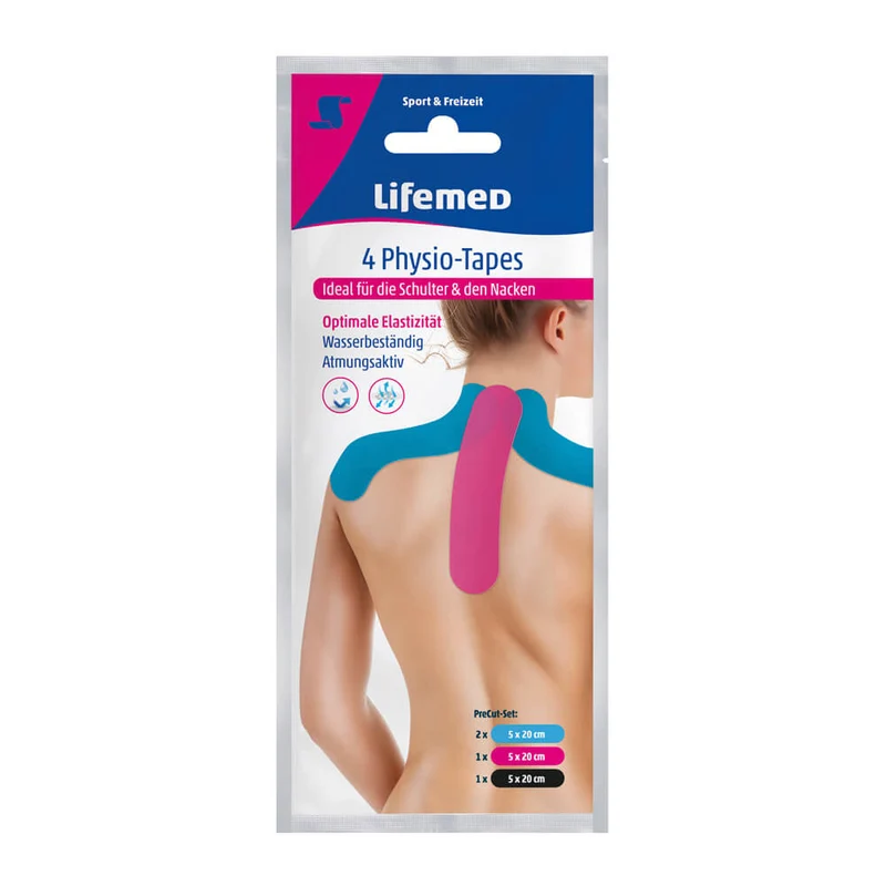 Physiotapes Nacken, von Lifemed®, 20 x 5 cm, 4 Stück