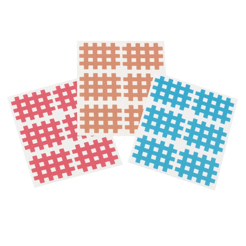 Medicalcorner24 Gittertapes – Cross Patches 3,6 x 2,8 cm, 18 Bögen à 2 Stück in 3 Farben
