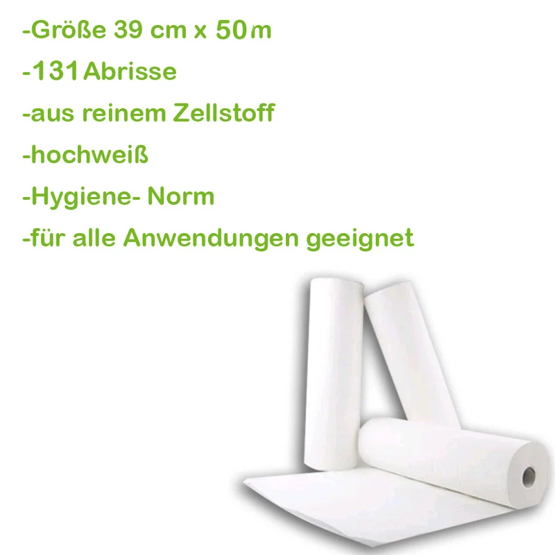 Medicalcorner24 Ärztekrepp, Liegenpapier, 2-lagig, 39cmx50m 1 Rollen
