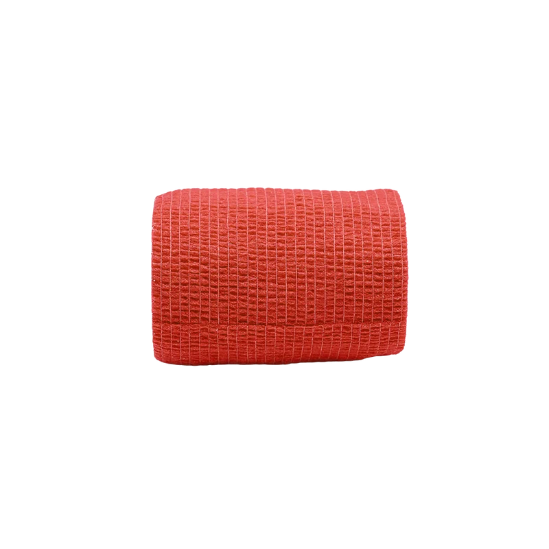 Medicalcorner24 Vliesbandage selbsthaftend rot 12 Rollen 7,5 cm × 4,5 m