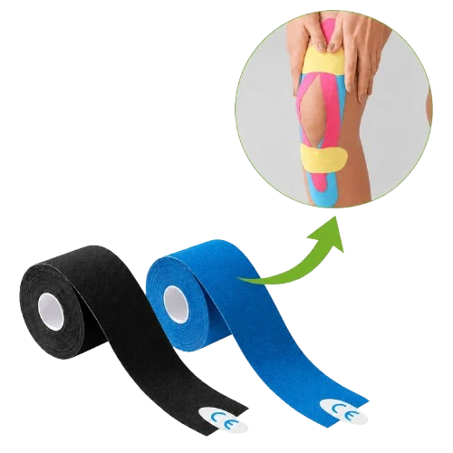 Medicalcorner24 Kinesiologie Tape Set blau und schwarz 5 cm × 5 m latexfrei