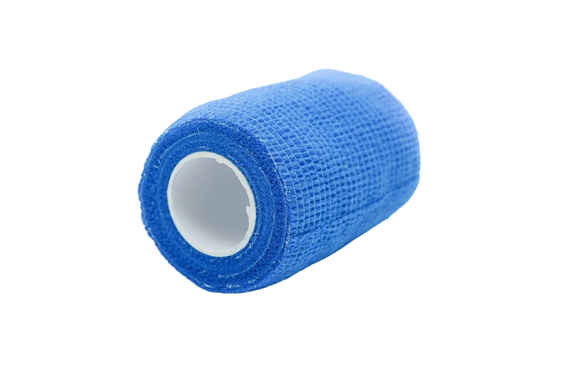 Medicalcorner24 Vliesbandage selbsthaftend blau 12 Rollen 7,5 cm × 4,5 m