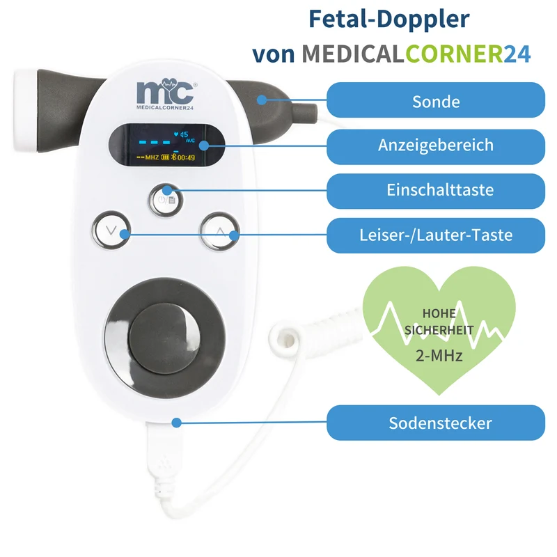 Medicalcorner24 Ultraschall Fetal-Doppler Grau