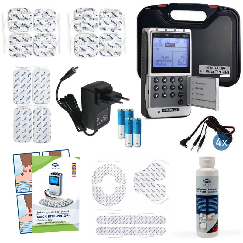 4 Kanal TENS Gerät STIM-PRO X9+ Rücken-Bundle inklusive Kontaktspray