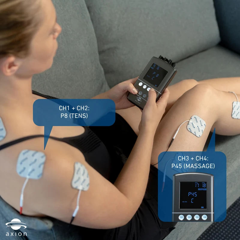 4 Kanal TENS EMS Kombigerät STIM-PRO X9B mit Akku und Softcase