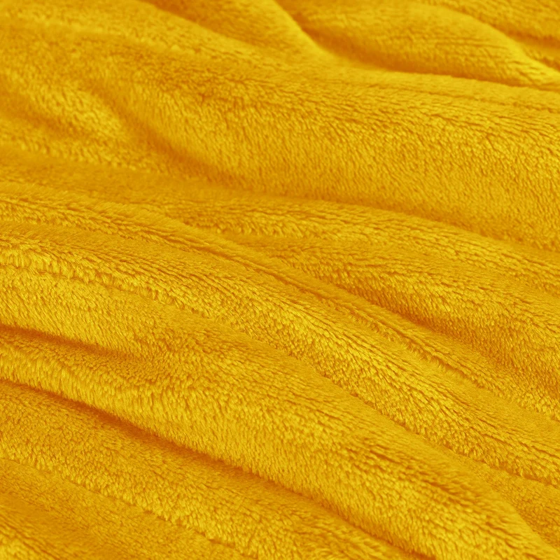 Fleece & Sherpa Electric Heated Throw - Mustard