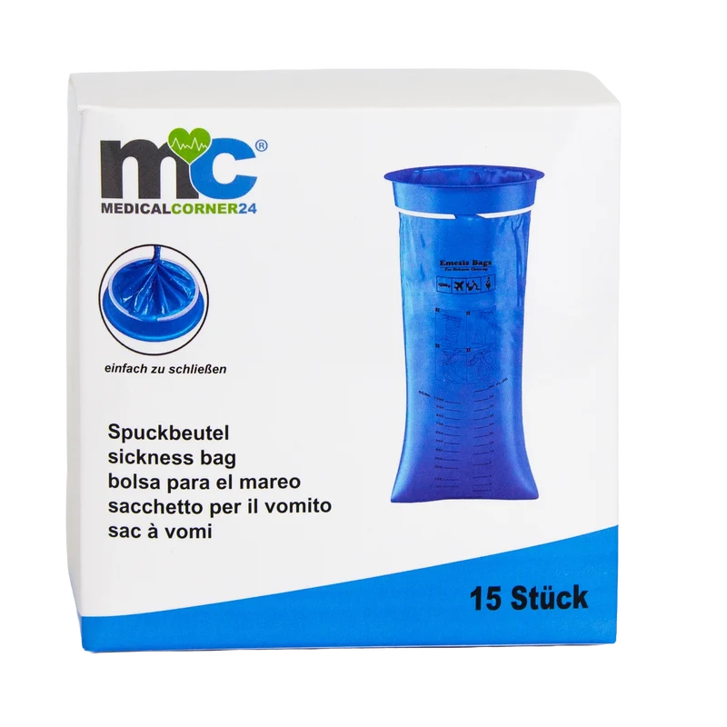 Medicalcorner24 Spuckbeutel 1,5 L Aufnahmekapazität , latexfrei, 15 Stk.