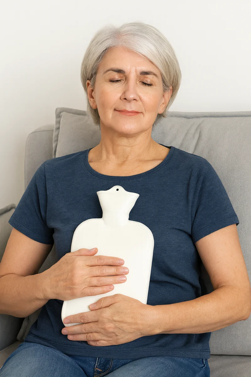 Medicalcorner24 Wärmflasche Weiß 1L – mit einseitiger Lamelle