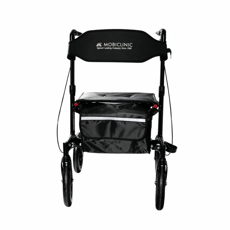 Faltbarer Rollator | Luftreifen | Gepolsterter Sitz und Rückenlehne | Bremsen | Taschen- und Stockhalterung | Odin | Mobiclinic