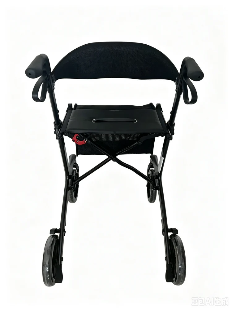 Faltbarer Rollator | Mit Sitz und Rückenlehne | Carbonfaser | Höhenverstellbar | Bremsen | Breeze | Mobiclinic