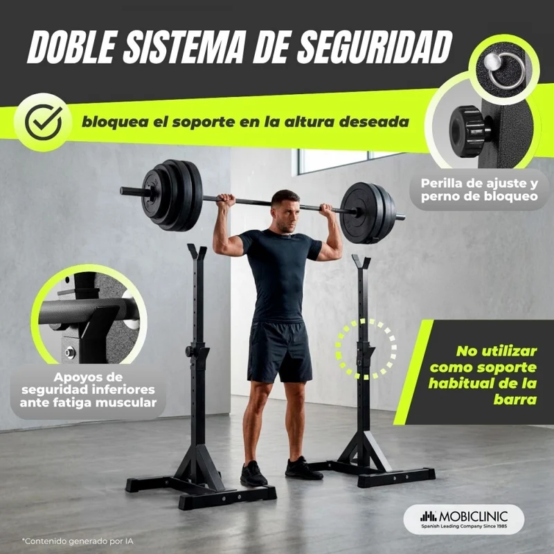 Gewichtsständer | Bis zu 300 kg | Höhenverstellbar | Sicherheitsstützen | Rutschfester Boden | Ironrack | Mobiclinic