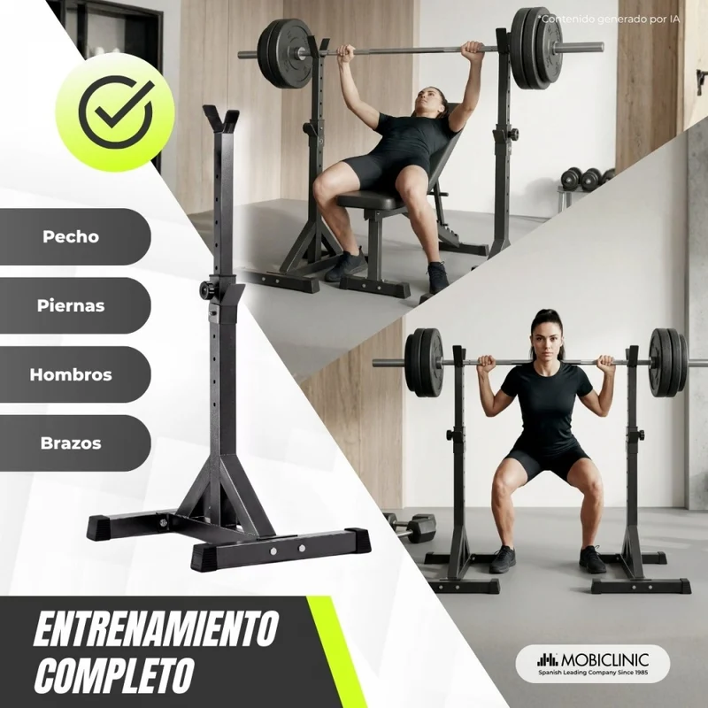 Gewichtsständer | Bis zu 300 kg | Höhenverstellbar | Sicherheitsstützen | Rutschfester Boden | Ironrack | Mobiclinic