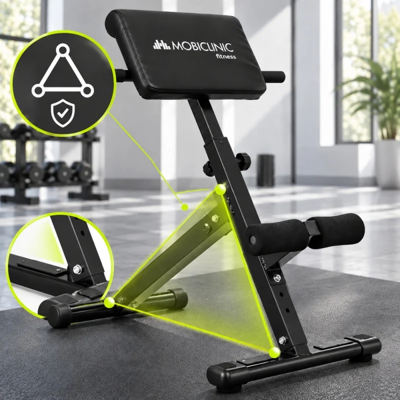 Römischer Stuhl | Höhen- und längenverstellbar | Schaumstoffrollen | Bis zu 136 kg | Stahl | Romanfit | Mobiclinic