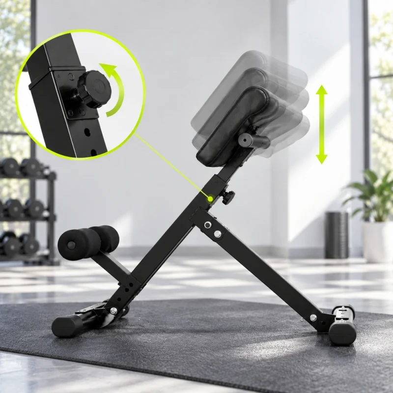 Römischer Stuhl | Höhen- und längenverstellbar | Schaumstoffrollen | Bis zu 136 kg | Stahl | Romanfit | Mobiclinic