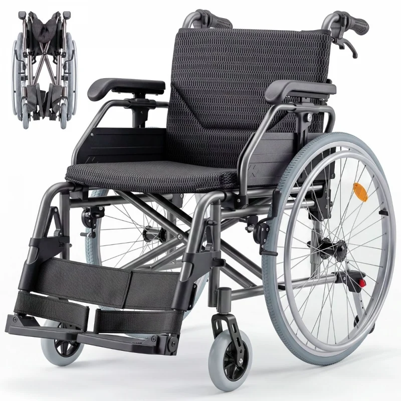 Rollstuhl | Verstellbarer Rahmen | Schnellverschluss | Kippsicherung | Luftreifen | Aluminium | Trevi | Mobiclinic