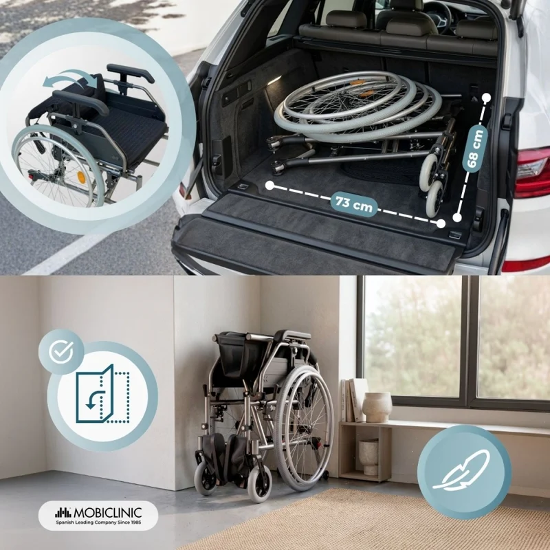 Rollstuhl | Verstellbarer Rahmen | Schnellverschluss | Kippsicherung | Luftreifen | Aluminium | Trevi | Mobiclinic