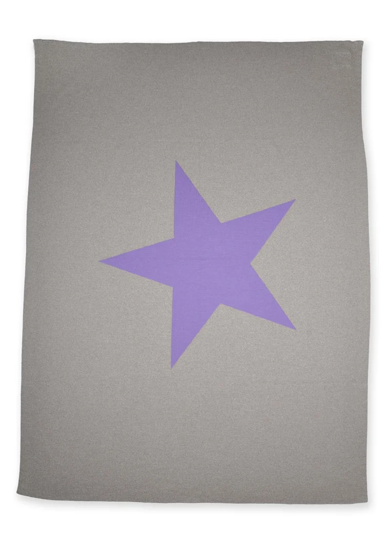 Decke 140x180cm Star, beige/lila
