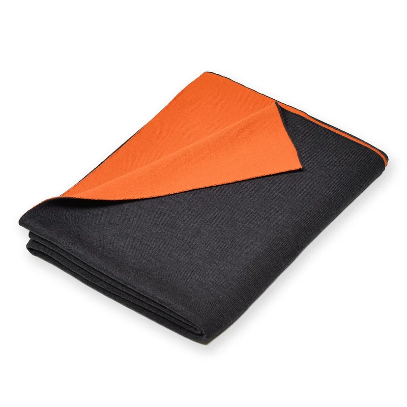 Decke 140x180cm Doubleface, dunkelgrau/orange