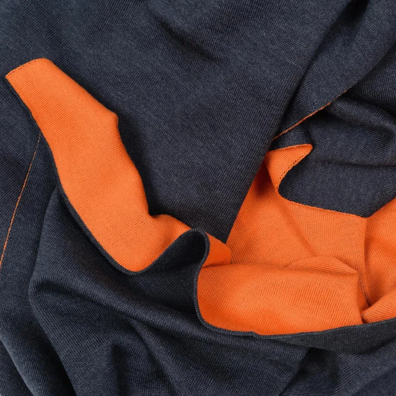 Decke 140x180cm Doubleface, dunkelgrau/orange