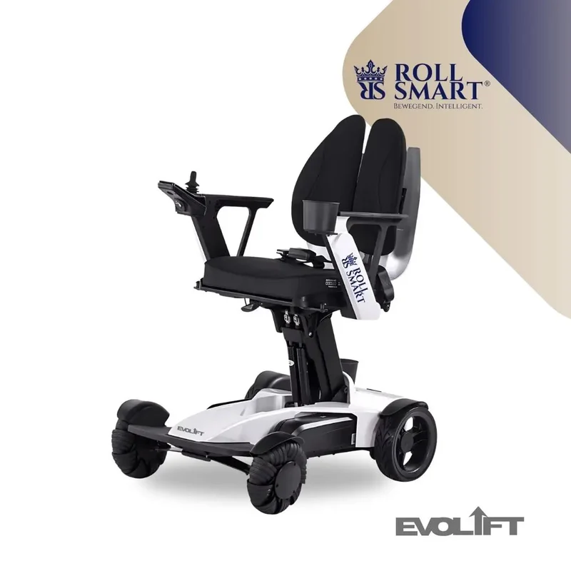 Roll smart evolift stufenlos höhenverstellbarer elektro-falt-rollstuhl