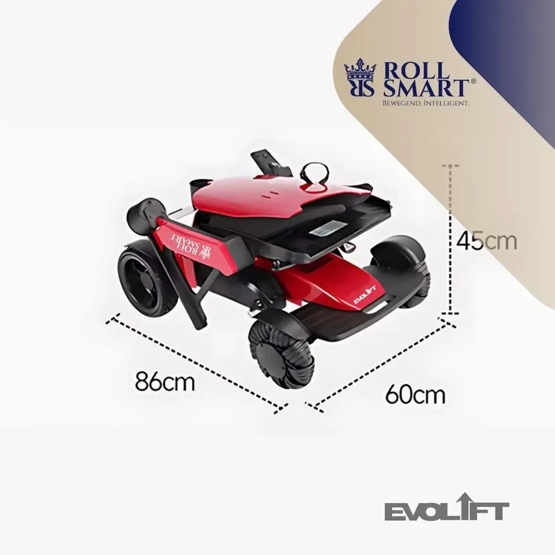 Roll smart evolift stufenlos höhenverstellbarer elektro-falt-rollstuhl