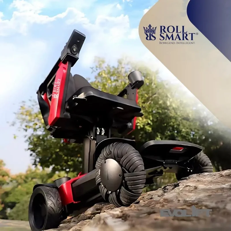 Roll smart evolift stufenlos höhenverstellbarer elektro-falt-rollstuhl