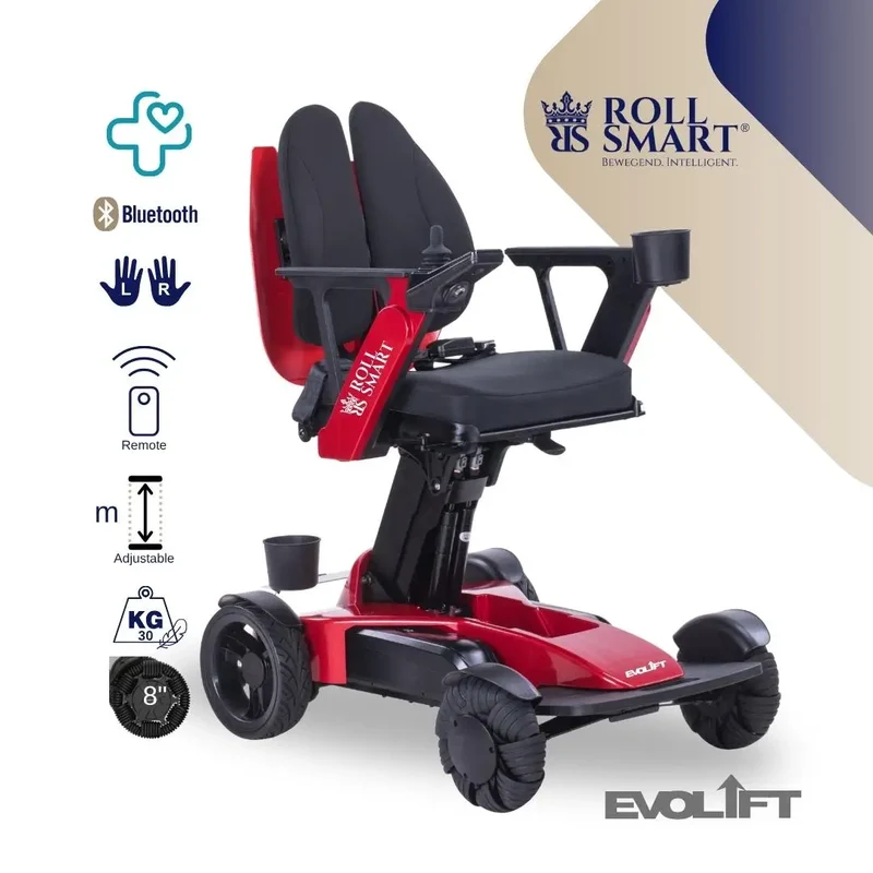Roll smart evolift stufenlos höhenverstellbarer elektro-falt-rollstuhl