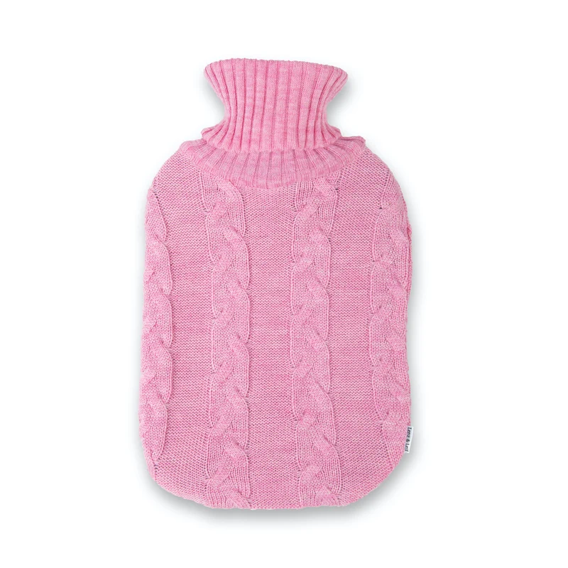 Wärmflasche Zopf, rosa meliert