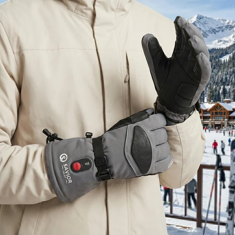 Savior Heat Wiederaufladbare Beheizbare Skihandschuhe - Wasserdicht, Touchscreen & 3M Thinsulate