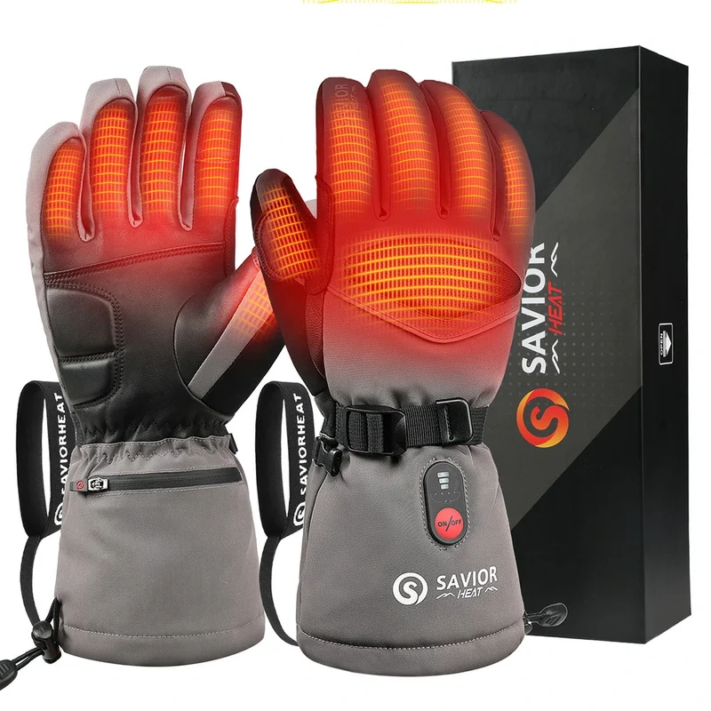 Savior Heat Wiederaufladbare Beheizbare Skihandschuhe - Wasserdicht, Touchscreen & 3M Thinsulate