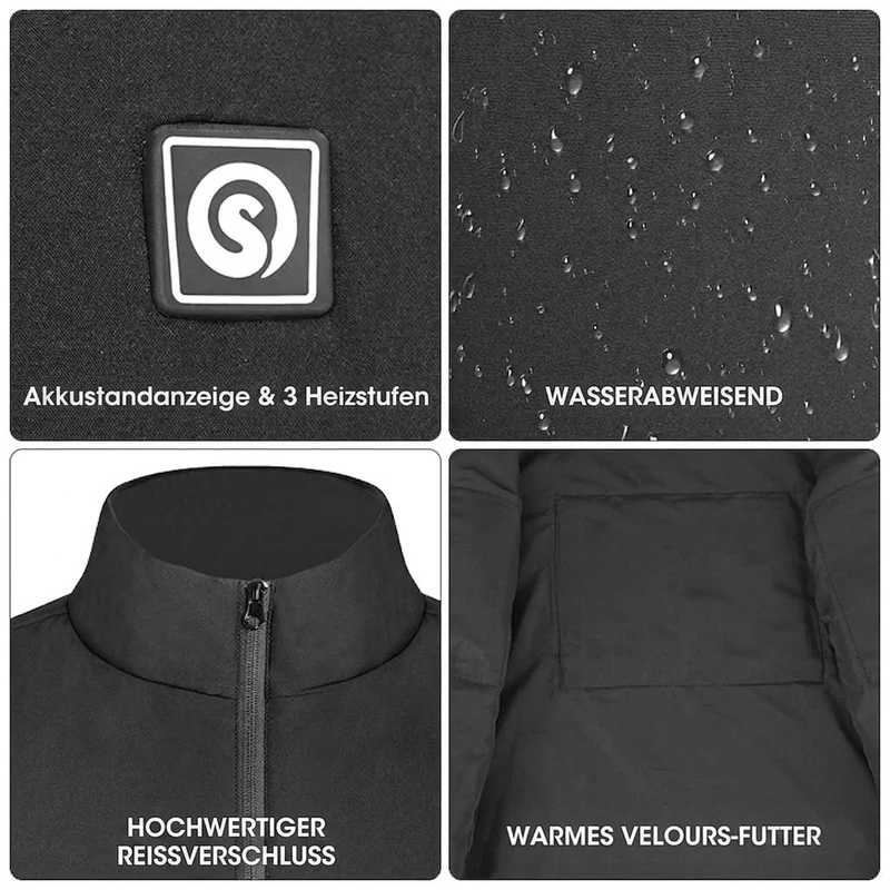 Savior Herren-Heizweste – 3-stufige Temperaturregelung & wasserabweisend