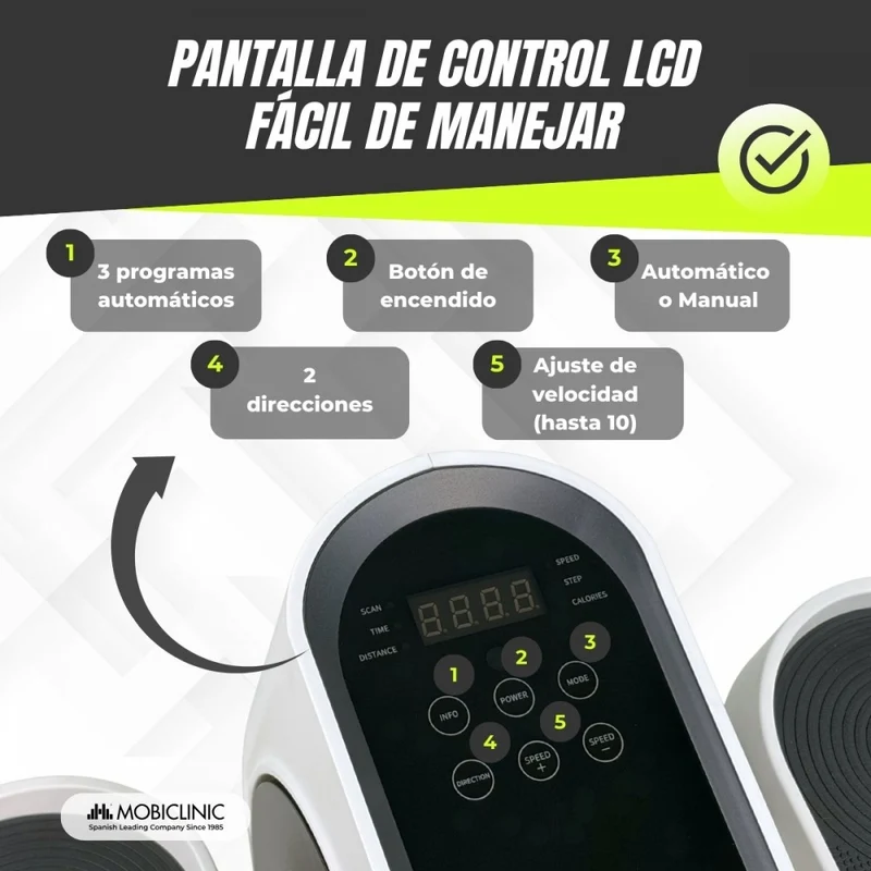 Mini-Ellipsentrainer | Manueller Modus und 3 Automatikprogramme | LED-Anzeige | Fernbedienung | Leise | Mobidal | Mobiclinic