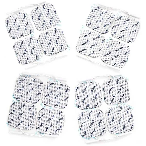 Elektroden, 4x4 cm - 16 Stück - passend zu axion, Prorelax, Promed, Auvon - 2mm Steckanschluss