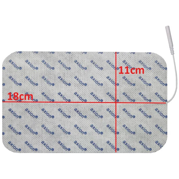 Elektroden (sehr groß), 18x11 cm - 2 Stück - passend zu axion, Prorelax, Promed - 2mm Steckanschluss