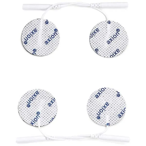 Elektroden (rund), Ø 3.2 cm - 4 Stück - passend zu axion, Prorelax, Promed - 2mm Steckanschluss