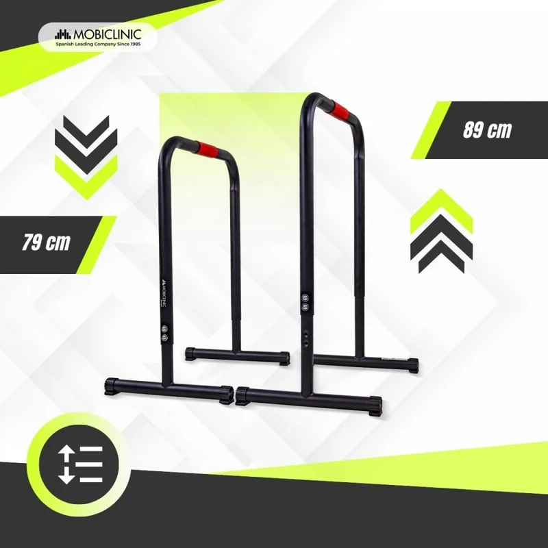 Barren | Verstellbar 79-89 cm | Rutschfester Schaumstoff | Gummifüße | Stahl | Zwillinge | Mobiclinic