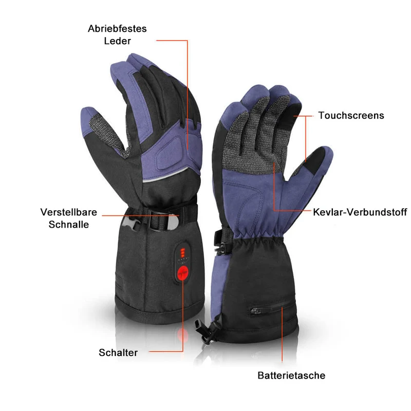 Savior Winter beheizte Arbeitshandschuhe — Kevlar-Griff, stoßfest, touchscreen-tauglich, wasserabweisend