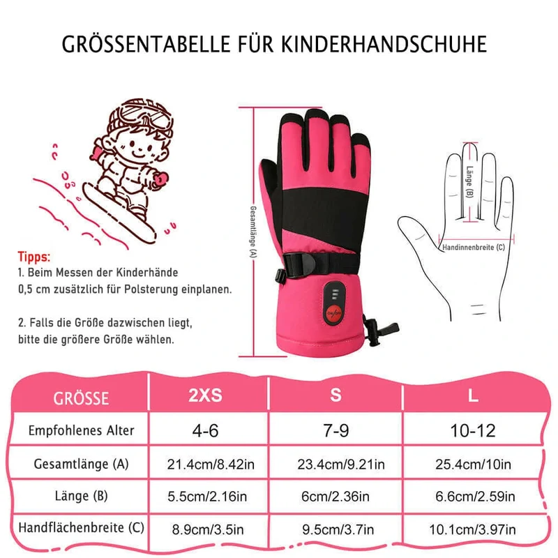 Keepwarming Beheizbare Handschuhe für Kinder – Wind- & Wasserdicht für den Winter