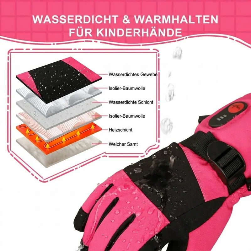 Keepwarming Beheizbare Handschuhe für Kinder – Wind- & Wasserdicht für den Winter