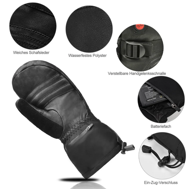 Savior Premium Leder-Heizfäustlinge | Wind- & Wasserdicht | Bis zu 6,5h Wärme