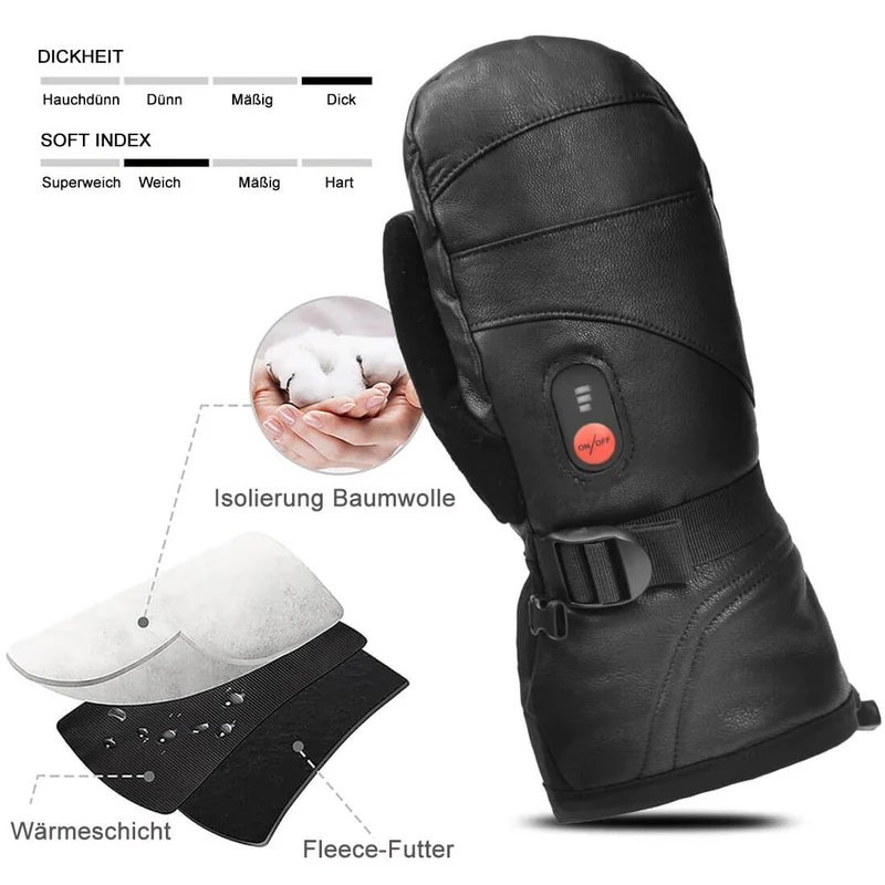 Savior Premium Leder-Heizfäustlinge | Wind- & Wasserdicht | Bis zu 6,5h Wärme