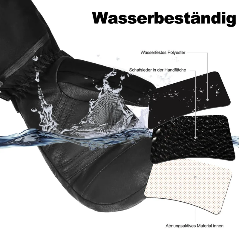 Savior Premium Leder-Heizfäustlinge | Wind- & Wasserdicht | Bis zu 6,5h Wärme