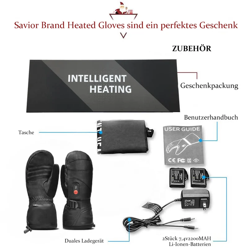 Savior Premium Leder-Heizfäustlinge | Wind- & Wasserdicht | Bis zu 6,5h Wärme